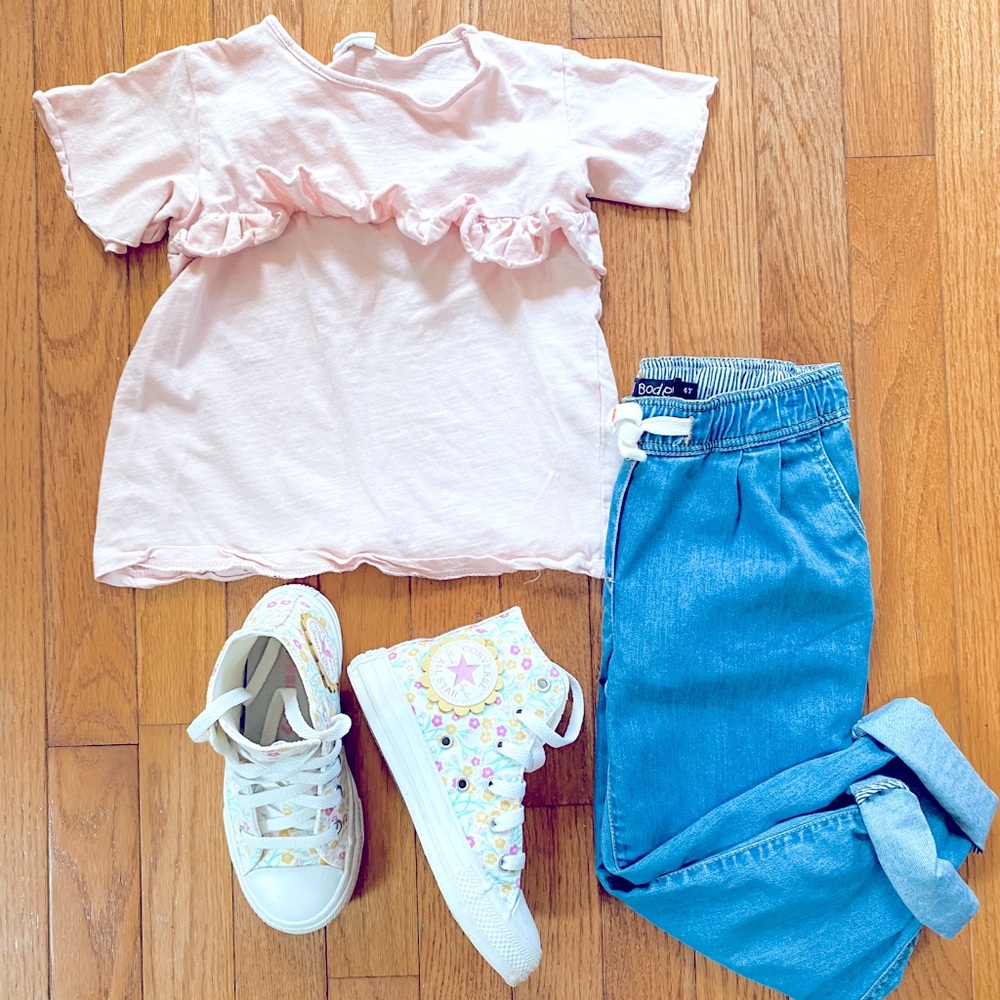 Zara Kids cotton flutter sleeve t-shirt
